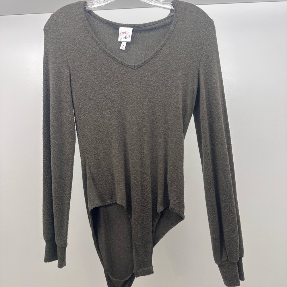 Belle Du Jour Olive Long Sleeve Bodysuit